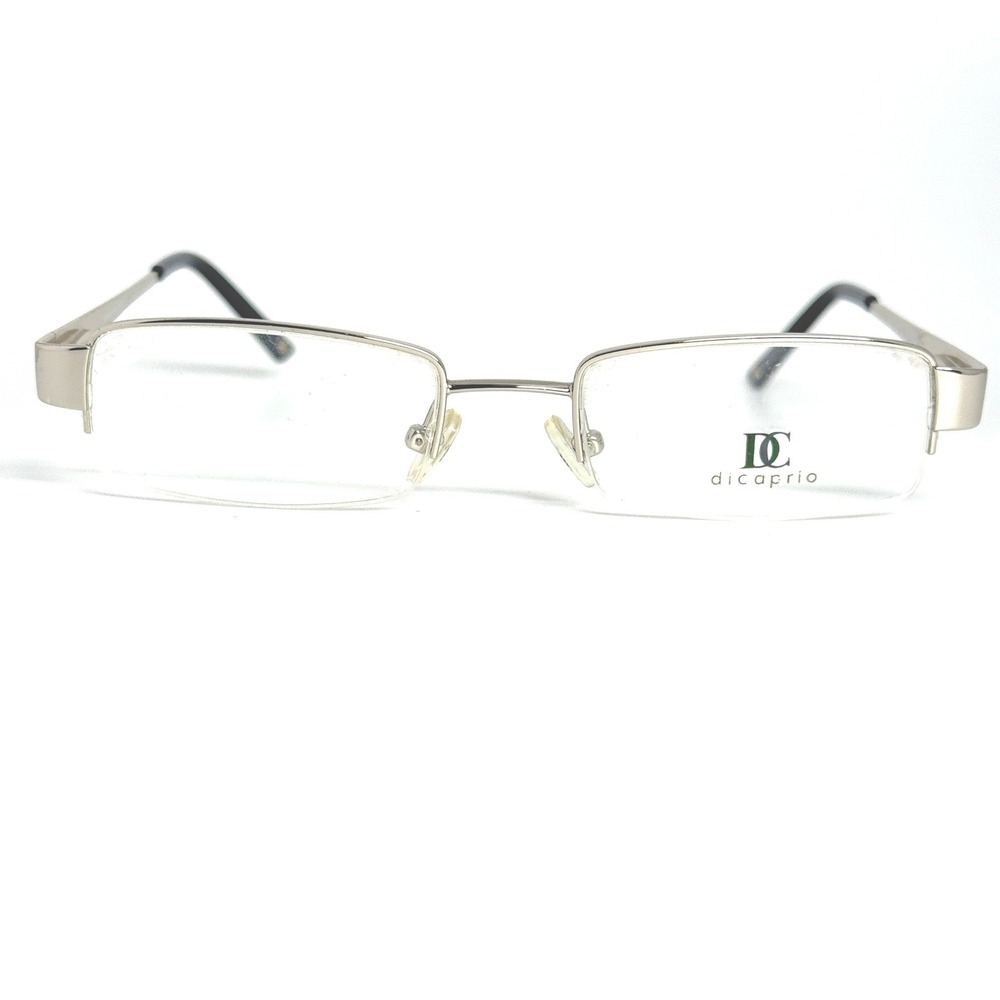 Dicaprio Italy DC22 Silver Rectangular Half Rim‎ Eyeglasses Frames 50-19-140